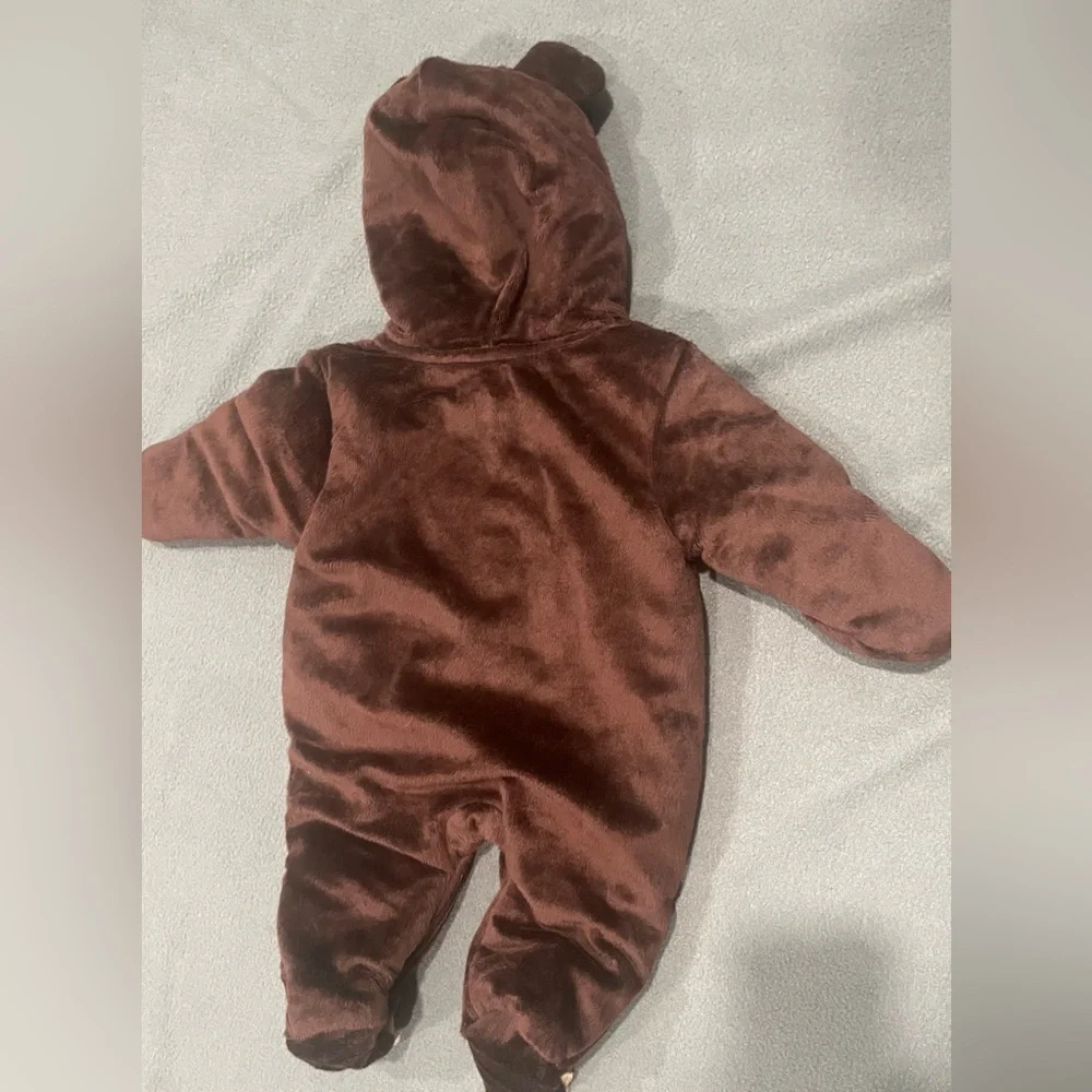 Just one You by Carters NEWBORN Brown Hooded Kids One Piece NWT